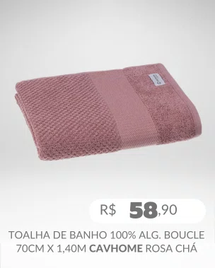 Toalha De Banho 100% Algodão Boucle 70cm X 1,40m Cavhome Rosa Chá
