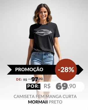 Camiseta Feminina Manga Curta 78623 Logo Animal Print Mormaii Preto