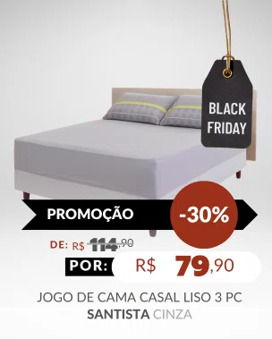 Jogo De Cama Casal Liso 3 Peças Chade Royal Santista Cinza
