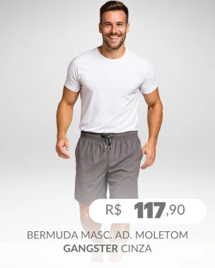 Bermuda Masculino Adulto Moletom Cargo 17.05.0313 Gangster Cinza