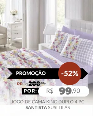 Jogo De Cama King Duplo 4 Peças Royal Plus Santista Susi Lilás