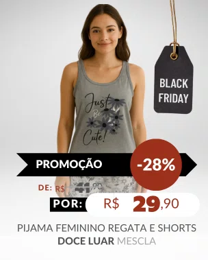 Pijama Feminino Regata Nadador e Shorts 5302 Doce Luar Mescla
