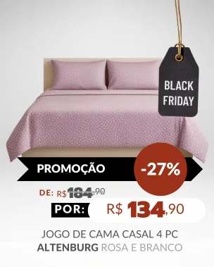 Jogo de Cama Casal 4 Peças 100% Algodão Max Póa Altenburg Rosa e Branco