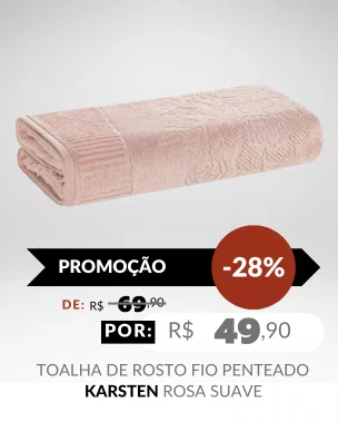 Toalha De Rosto Fio Penteado 100% Algodão 48x70 Grace Karsten Rosa Suave