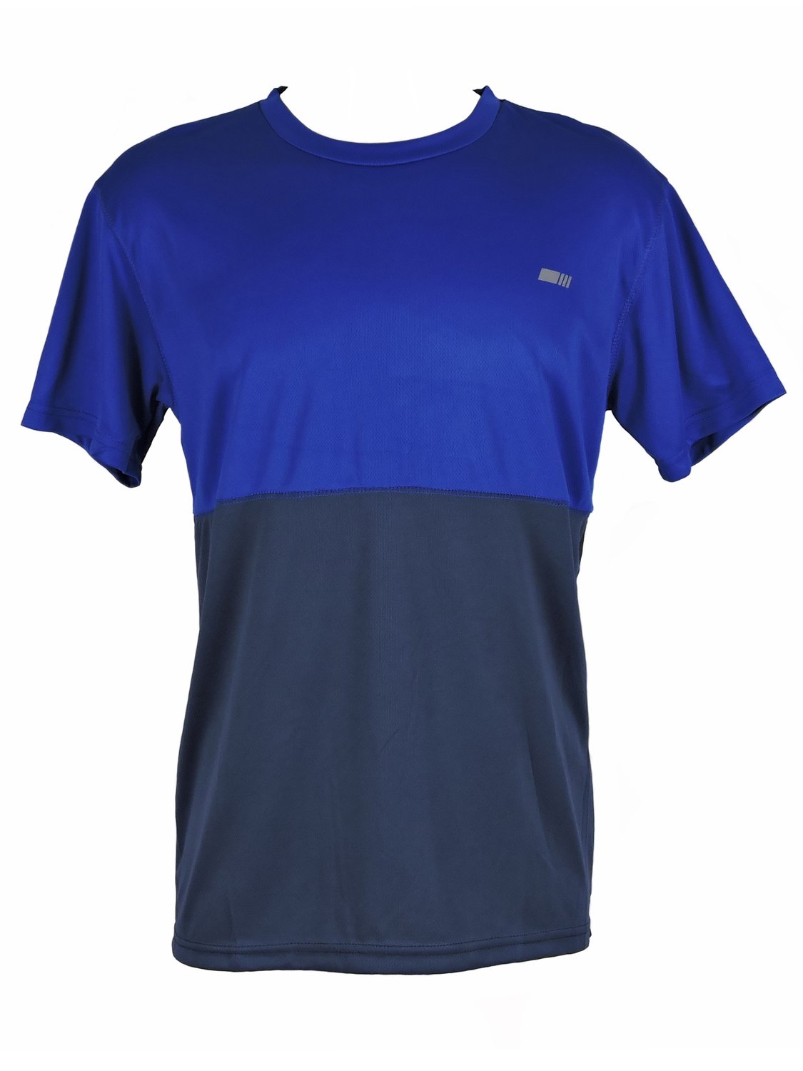 Terno masculino de manga dupla com gola redonda casual moda manga camiseta  blusa masculina blusa masculina top camisas, Azul, GG