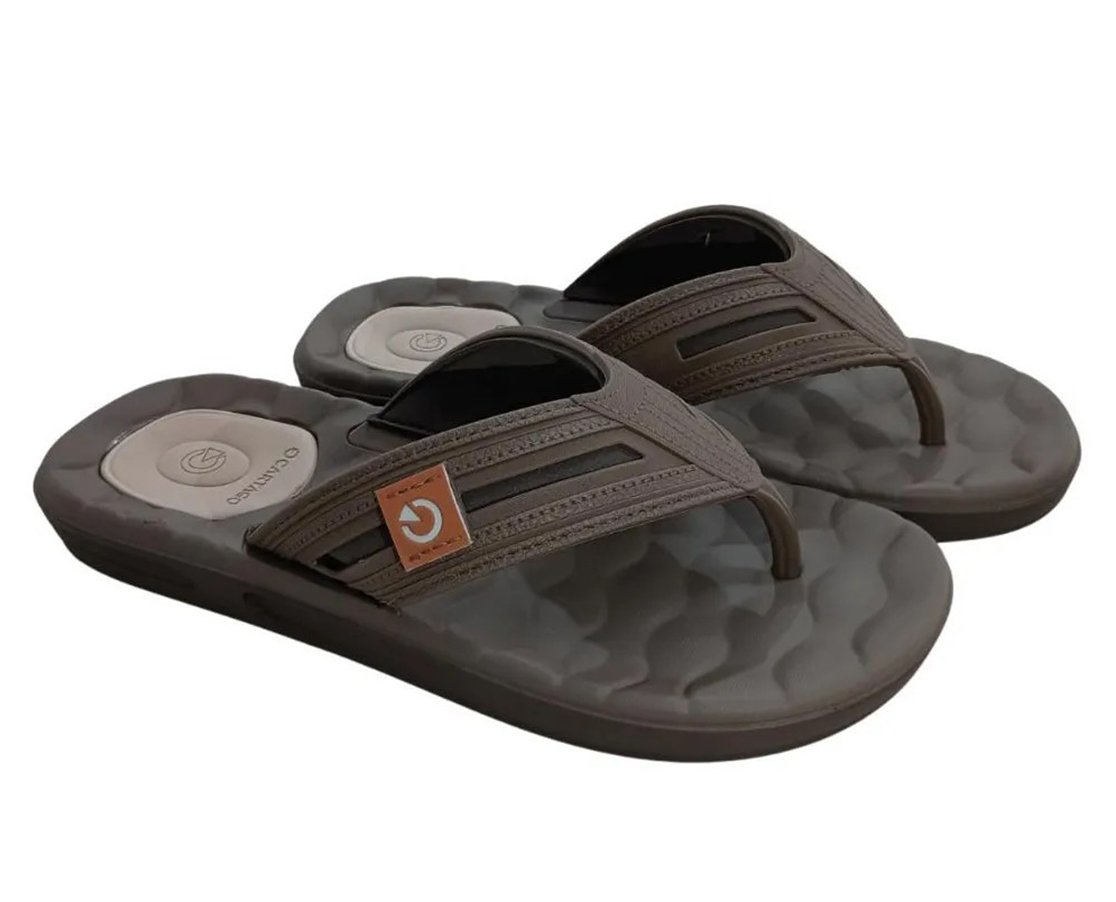 Chinelo Masculino Adulto Egeu IV 12530 Cartago Marrom e  Bege