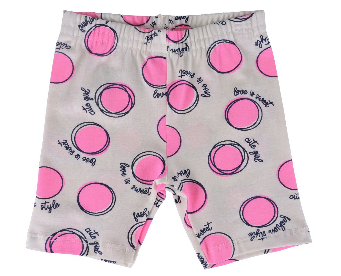 Conjunto Curto Feminino Infantil Blusa E Shorts Com Estampa De Urso 35436  Brandili Pink E Branco - Malhas Ferju