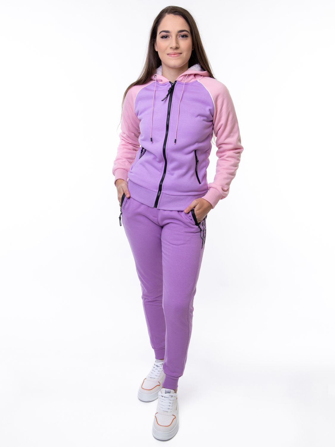 Conjunto Moletom Feminino Com Zíper Fitness Fitter Cinza