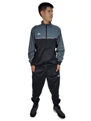 Agasalho Trilobal Sport Lettering Masculino EKP321842 Kappa Preto e Chumbo