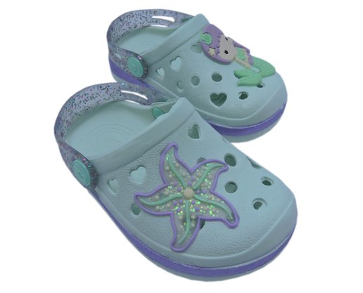 Babuche Feminina Infantil Aquarela Baby 195.0021 Mar&Cor Verde