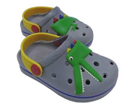Babuche Masculina Infantil 196-0025-0217 Mar E Cor Cinza e Amarelo
