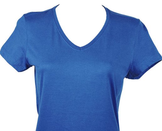 Baby Look Feminina Adulto Manga Curta Decote V 1000047373 Malwee Azul