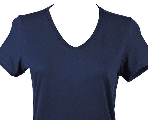 Baby Look Feminina Adulto Manga Curta Decote V Lisa 1000047373 Malwee Marinho
