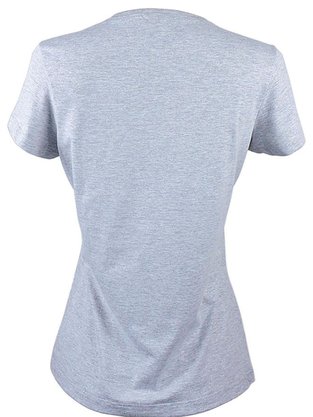 Baby Look Feminina Adulto Manga Curta Decote V Lisa 1000047373 Malwee Mescla
