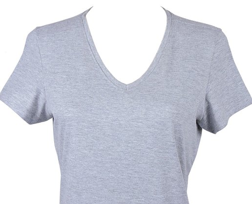 Baby Look Feminina Adulto Manga Curta Decote V Lisa 1000047373 Malwee Mescla