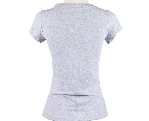 Baby Look Feminina Adulto Manga Curta Estampa Paris F90004 Over Cinza Mesclado