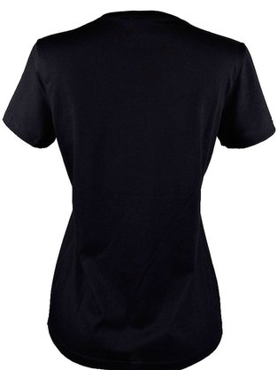 Baby Look Feminina Adulta Manga Curta Decote V Lisa 1000047373 Malwee Preto