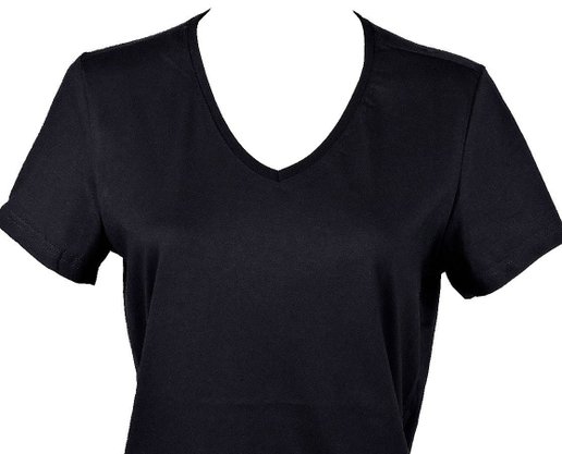 Baby Look Feminina Adulto Manga Curta Lisa com Lycra 1000004502 Malwee Preto