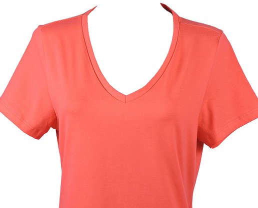 Baby Look Feminina Adulto Manga Curta Lisa Com Lycra 100004502 Malwee Coral