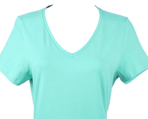 Baby Look Feminino Adulto Manga Curta  Lisa com Lycra 1000004502 Malwee Verde Água
