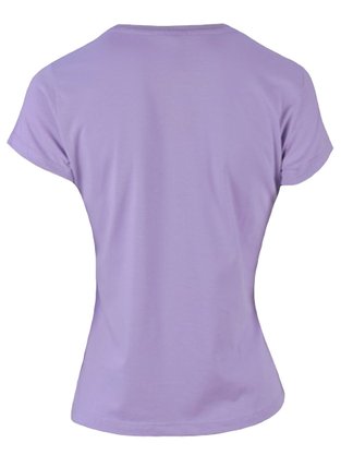 Baby Look Feminina Com Estampa Frontal  20.01.0156 Over Girls Lilás