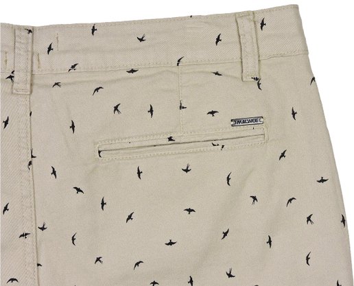 Bermuda Masculina Adulto Estampa Pássaros Slim 1000079993 Malwee Marrom Siena