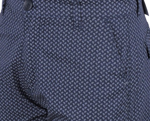 Bermuda Masculina Adulto Sarja Estampada BMS002207 Code Blue Marinho