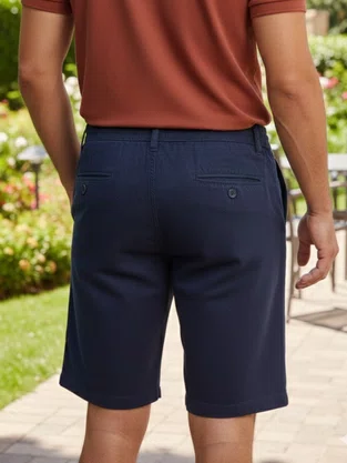 Bermuda Alfaiataria De Linho Masculino Adulto BLM-205 Code Blue Marinho