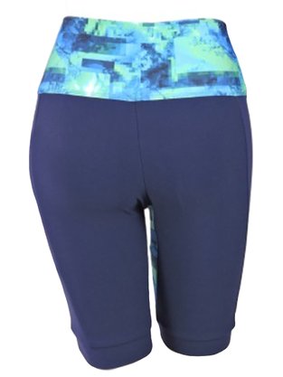 Bermuda Ciclista Feminina UV50+ Em Poliamida 1000109775 Enfim Marinho E Azul