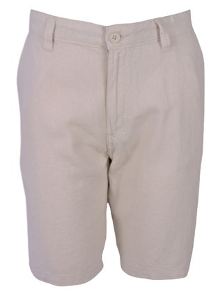 Bermuda de Linho Masculina Adulto Detalhe Bolso Faca BLM-105B Code Blue Cru
