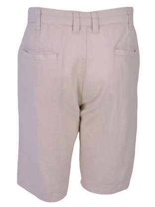 Bermuda de Linho Masculina Adulto Detalhe Bolso Faca BLM-105B Code Blue Cru