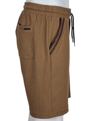 Bermuda De Moletom Masculina Adulto Com Bolso 17.86.0451 Gangster Marrom