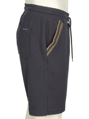 Bermuda De Moletom Masculina Adulto Com Bolso 17.86.0451 Gangster Preto
