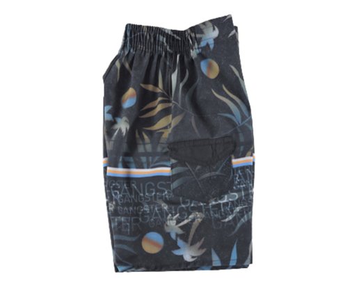 Bermuda  De Tactel Masculina Infantil Estampada 95.23.0087 Gangster Preto