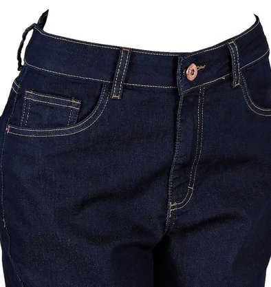 Bermuda Jeans Feminina Adulto Comfort Elast 1000072435 Malwee Marinho