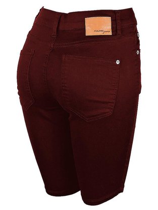 Bermuda Jeans Feminina Adulto Ciclista 1000072833 Malwee Bordo