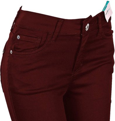 Bermuda Jeans Feminina Adulto Ciclista 1000072833 Malwee Bordo