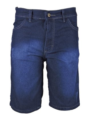 Bermuda Jeans Masculina Adulta Com Lycra Ferju Azul Jeans