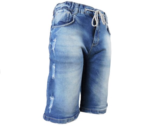 Bermuda Jeans Masculina Adulto Detalhe Cós Com Cordão 17.33.0042 Gangster Jeans