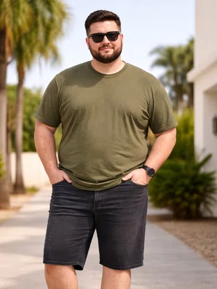 Bermuda Jeans Masculina Adulto Plus Size Lookster Preto