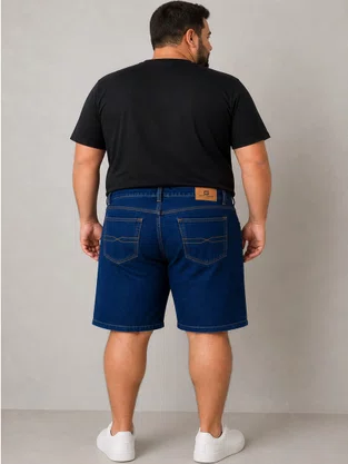 Bermuda Jeans Masculina Plus Size Newfriend Azul