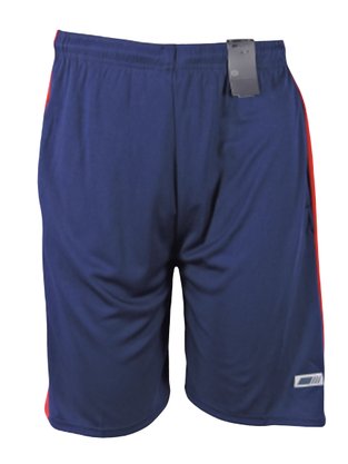 Bermuda Masculina Adulta Com Detalhe Na Lateral BDM 105 Blue Tech Marinho e Vermelho