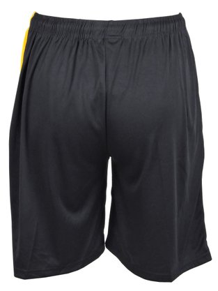 Bermuda Masculina Adulta Com Detalhe Na Lateral BDM 109 Blue Tech Preto E Amarelo