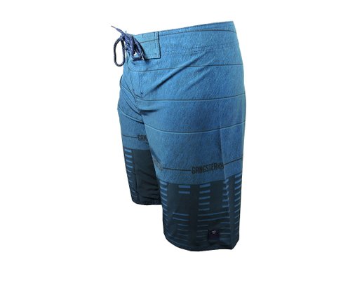Bermuda Masculina Adulto Água Detalhe Listras 17.66.0210 Gangster Azul