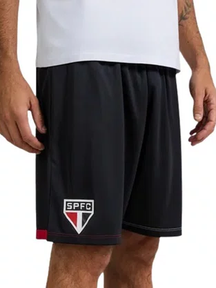 Bermuda Masculina Adulto do São Paulo Brotar 900725102 Braziline Preto