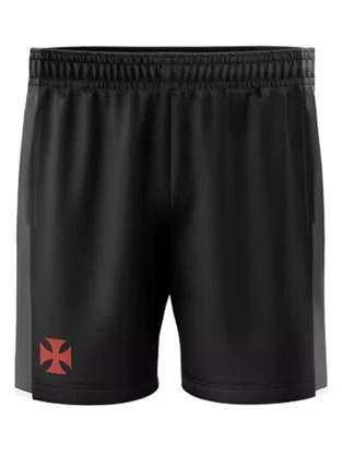 Bermuda Masculina Adulto do Vasco Teia 200733602 Braziline Preto e Cinza