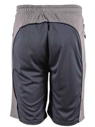 Bermuda Masculina Adulto Dry Detalhe Recorte BDMZ214 Blue Tech Chumbo, Cinza e Preto