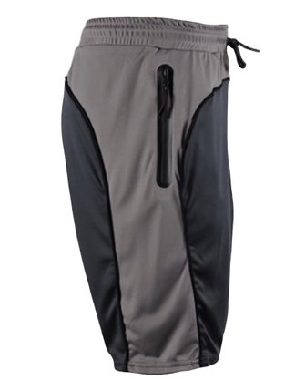 Bermuda Masculina Adulto Dry Detalhe Recorte BDMZ214 Blue Tech Chumbo, Cinza e Preto