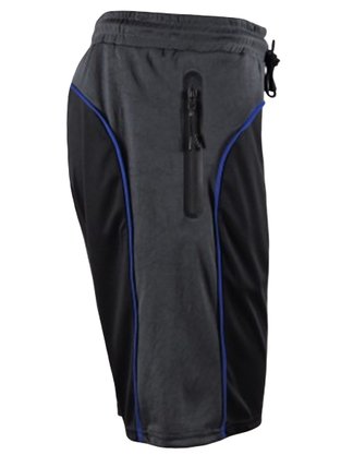 Bermuda Masculina Adulto Dry Detalhe Recorte BDMZ2214 Blue Bay Preto, Chumbo e Azul