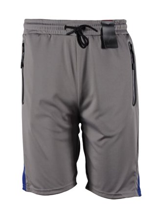 Bermuda Masculina Adulto Dry Detalhe Ziper no Bolso BDMZ2205 Blue Bay Cinza e Azul